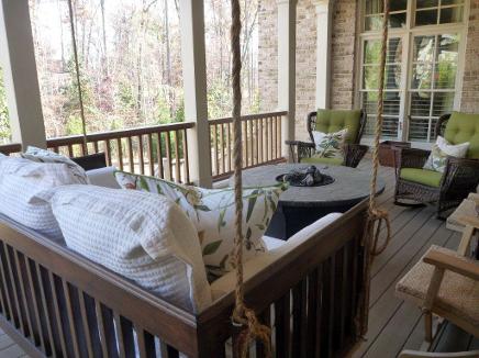  porch bed, hanging bed, swing bed, bed for porch, atlanta porch bed