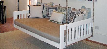  porch bed, hanging bed, swing bed, bed for porch, atlanta porch bed