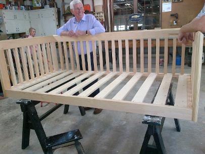 porch bed, hanging bed, swing bed, bed for porch, atlanta porch bed